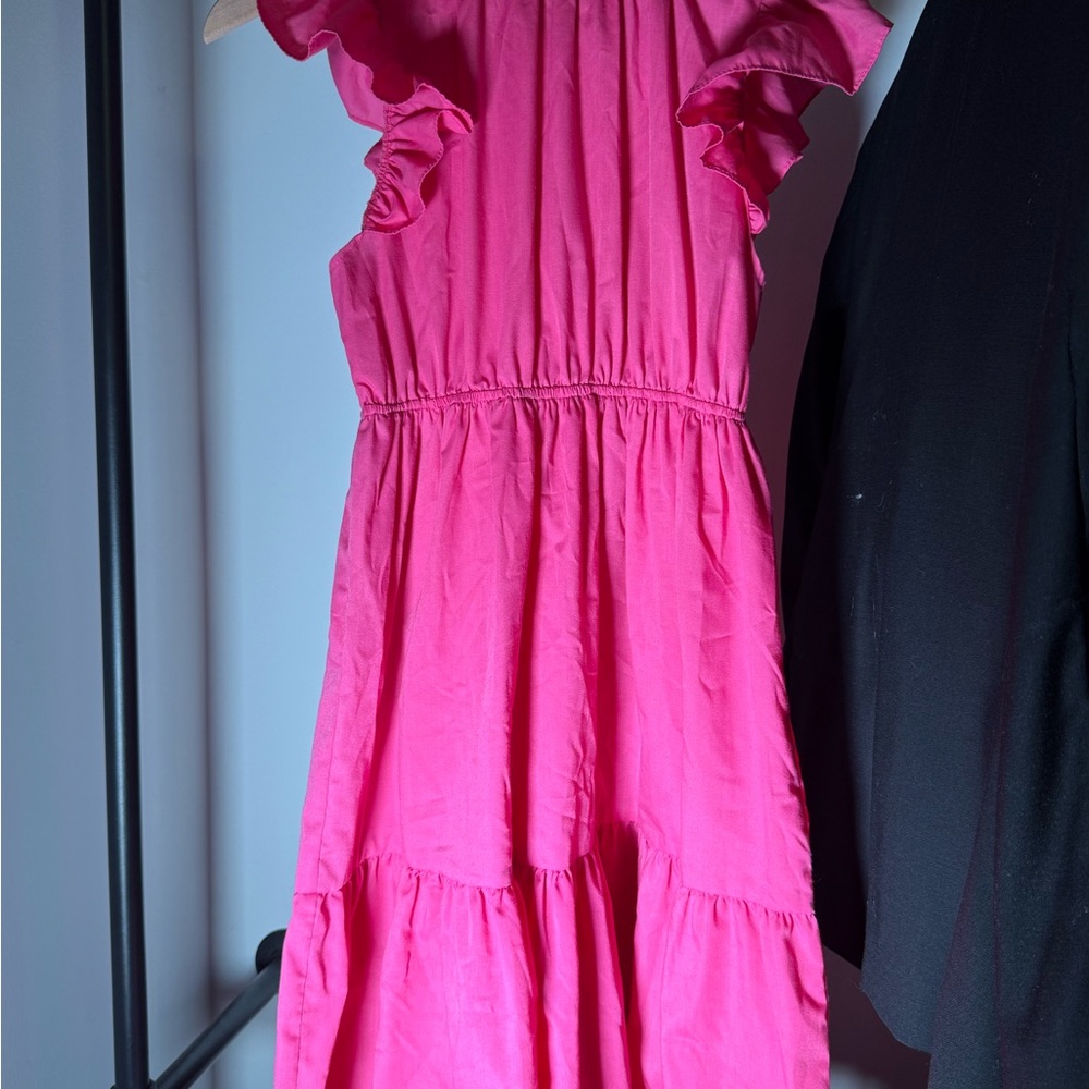 Charming Pink Ruffle Women’s Dress